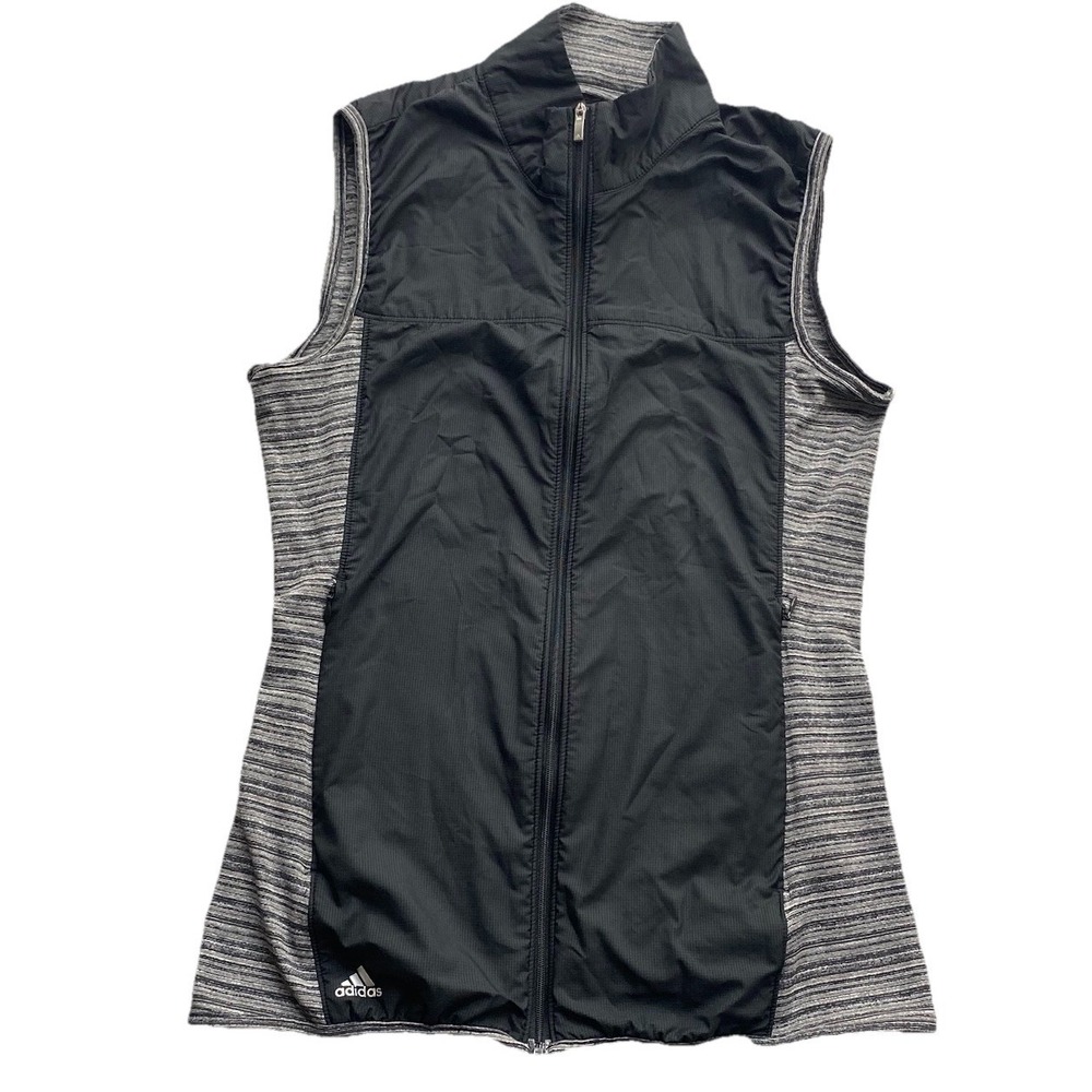 Adidas Golf Vest Full Zip Women's XS Black Gray Athletic Stretch Sports Casual